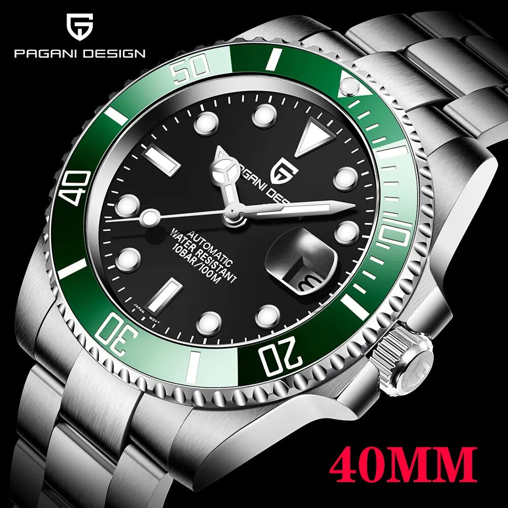 PAGANI Design 2025 New 40mm Men Automatic Mechanical Watches Men Luxury NH35A / NH36A Stainless Steel Waterproof Watch Relogio
