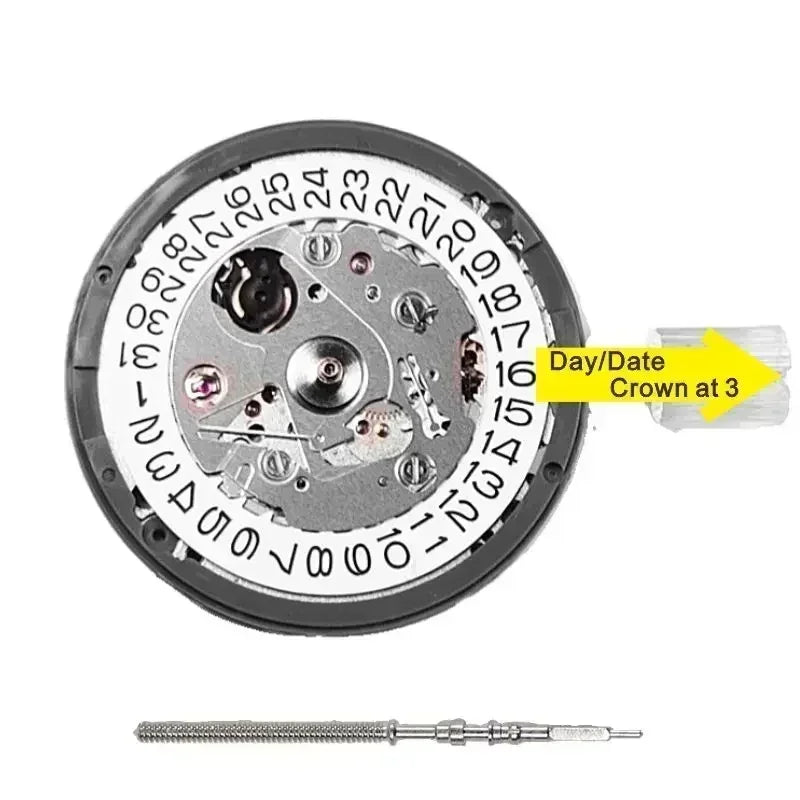 NH35A Premium Mechanical Movement NH35 White At 3/3.8/6 Date wheel 24 Jewels Automatic Self-winding High Accuracy Movt Replace