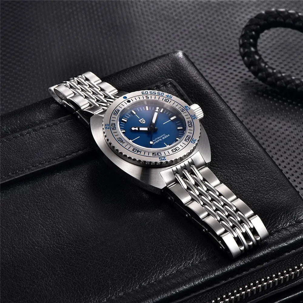 PAGANI DESIGN 2024 New .Men's Automatic Mechanical Divers Watches NH38 Sapphire Stainless Steel 300m Waterproof AR Watch for Men
