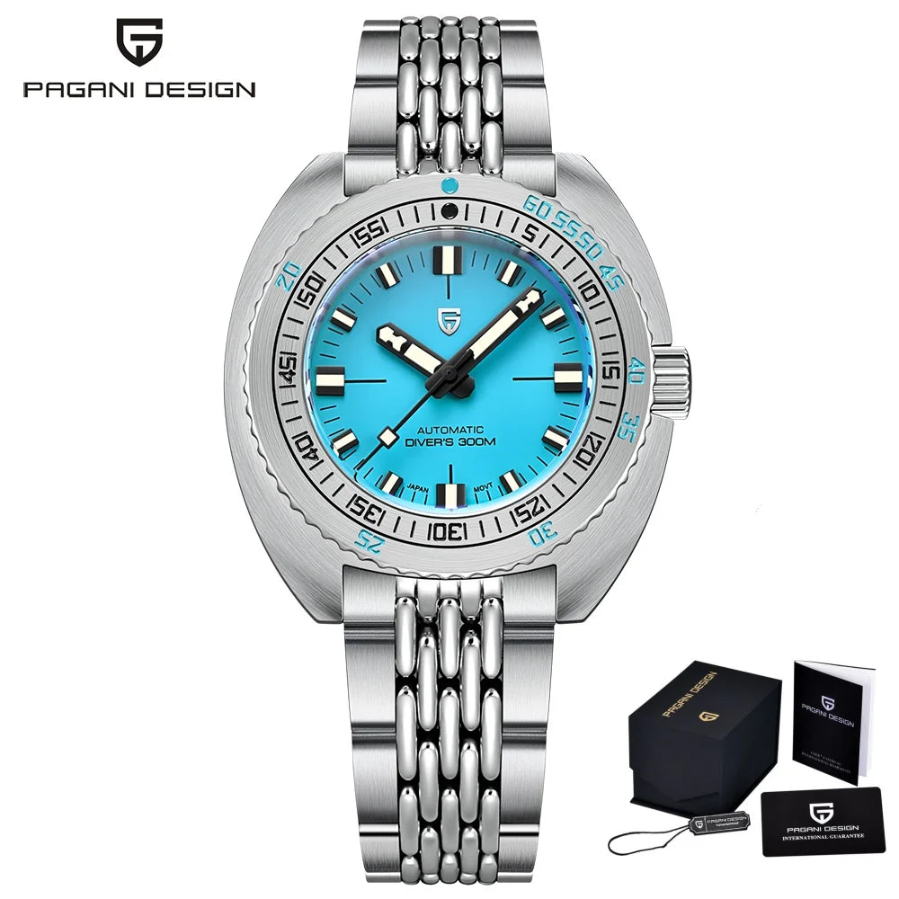 PAGANI DESIGN 2024 New .Men's Automatic Mechanical Divers Watches NH38 Sapphire Stainless Steel 300m Waterproof AR Watch for Men